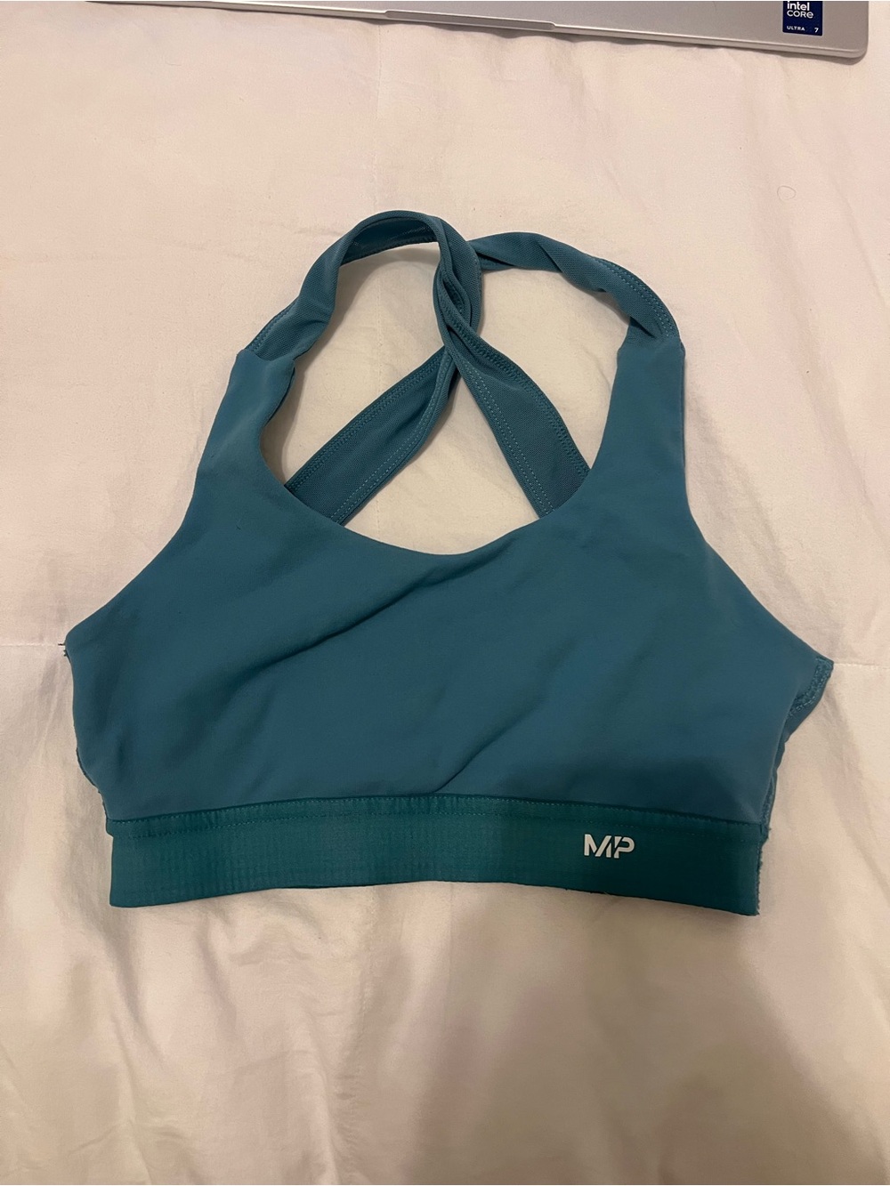 MP Women's Teal and Black Crisscross Sports Bra